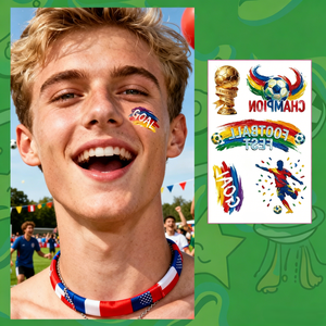 Adesivi Decorativi Personalizzati Ecologici Impermeabili con Stampa Serigrafica per Trucco, Copriguance per la Coppa del Mondo di Calcio 2026 - Product Image 1