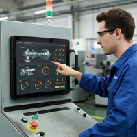 Industrial Fanless Embedded Computer IP65 Rugged Aluminum Alloy Panel Window 10-Point Capacitive Touch 4-16GB RAM 64-256GB SSD