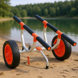 Carrito para Kayak Vevor con Ancho Ajustable, Llantas de 12'', Resistente, Capacidad de 350 lb, Plegable, para Kayaks, Canoas, Colchonetas Flotantes y Embarcaciones Tipo Jon - Product Image 2