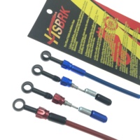 Adaptateur banjo en aluminium usiné CNC, connecteur de tuyau de frein 5 pièces, anodisé bleu rouge pour moto, construction personnalisée