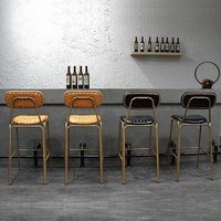Nouveau produit : mobilier de bar, tabouret de bar de luxe et chaise de bar, cadre en cuir, coussins, tabouret haut, sillas avec métal pour restaurant