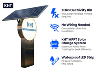 Boîte publicitaire solaire LED à installation facile, en alliage d'aluminium et acrylique, étanche aux UV, signalétique extérieure IP65, carrée, hors réseau, batterie 450Wh