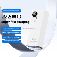 Batterie externe haute capacité 30000 mAh à succès avec quatre sorties USB Type-C, charge rapide PD 22,5 W et affichage LED