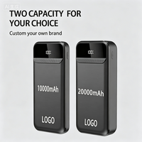 Batterie Externe Personnalisable 10000mAh Haute Capacité avec Double Port USB Type-C/Micro USB, Affichage LED et Charge Rapide pour