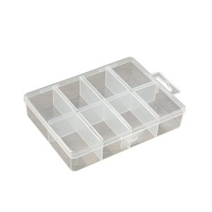 8 Compartment Plastic Storage <b>Box</b> 14x10.5x2.9cm Transparent <b>Tool</b> Organizer For Hardware Buttons Fishing Gear - Product Image 5