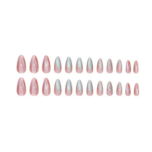 <span class=keywords><strong>Uñas</strong></span> <span class=keywords><strong>Postizas</strong></span> Removibles <span class=keywords><strong>de</strong></span> Longitud Media, Forma Almendrada con Diseño Degradado <span class=keywords><strong>de</strong></span> Ojo <span class=keywords><strong>de</strong></span> Gato, 24 Piezas - Product Image 5