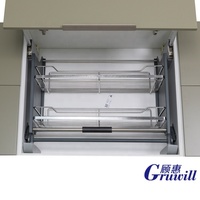 Puxar para baixo equipamento de armazenamento, cesta de fio de armazenamento, sistema de prateleira, elevador de elevação para armário de cozinha