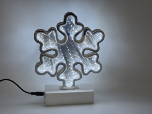 GOLDMORE Topper albero <span class=keywords><strong>di</strong></span> natale 200 led bianco fiocco <span class=keywords><strong>di</strong></span> neve stella 3D specchio <span class=keywords><strong>infinito</strong></span> scintillante inverno luce al Neon acrilico IP65 - Product Image 2