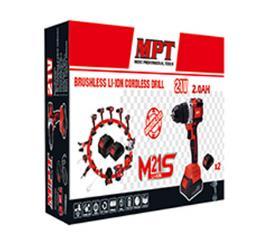 MPT MPCD2127.B2 18V/21V Taladro inalámbrico sin escobillas Alto Torque 60N. M Ajuste de doble velocidad con dos baterías - Product Image 6