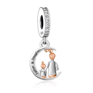 Cuentas de Plata de Ley 925 <span class=keywords><strong>para</strong></span> Madre, Hija, Padre, Hermano, Hermana, Compatibles con Pulseras de Charms <span class=keywords><strong>Originales</strong></span>, <span class=keywords><strong>para</strong></span> Hacer Joyas, Regalo de <span class=keywords><strong>Cumpleaños</strong></span> - Product Image 2