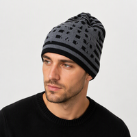 Bonnet en tricot jacquard à 6 coutures, motif graphique, chaud pour l'hiver, idéal pour l'extérieur, le streetwear décontracté, bonnet rayé personnalisé