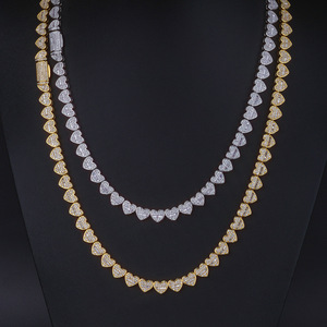 925 Sterling Silver Moissanite Heart Pendant Necklace Iced Out Hip Hop VVS Bling GRA Pass Diamond Tester Jewelry <b>Gift</b> - Product Image 1