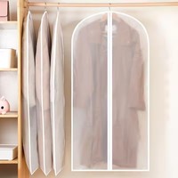Housse de protection anti-poussière pliable en PEVA 60x140CM pour vêtements, robes, costumes, manteaux – Sac de rangement domestique, pochette, étui organisateur