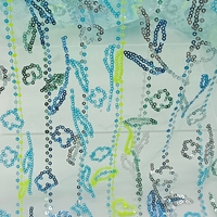 Tissu brodé de haute qualité en polyester avec paillettes, design le plus récent, pour robe