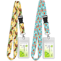 Lanière en polyester imprimé personnalisé pour fruits d'été Pochette étanche à l'eau Sangle de cou Promotionnel Imprimé personnalisé Pochette étanche au cou
