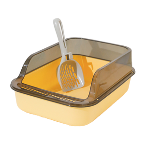 Ekstra büyük yarı kapalı kedi kum kabı yavru kedi için yüksek çit ile rahat alan Pet temizlik ürünü temizlemek kolay - Product Image 4