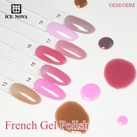 ICE NOVA Vernis Gel Français 10ml/15ml/1kg Sans HEMA Semi-permanent DIY Style Français Série Couleurs Rose Nude pour Nail Art