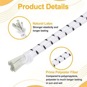 2.5mm (3/32 Inch) Elastic Cord Heavy Duty Polyester Shock Bungee Rope for DIY Crafting Kayak Gear <b>Tarp</b> Tie Canopy Use - Product Image 2