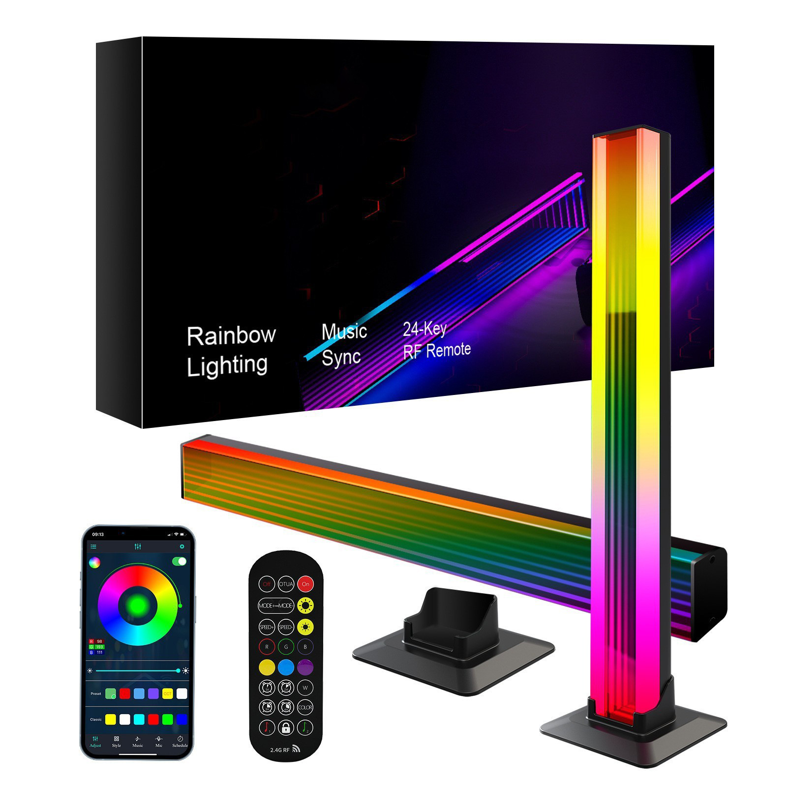 LEDEAST NY-QCJFW Smart Desktop LED Light | BLE RGB Ambient Night Light for Gaming, Streaming, Mirror &amp; Home Decor