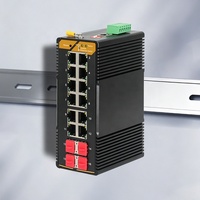 Switch Gigabit Géré 16 Ports SFP/RJ45 avec Prise en Charge QoS et VLAN, Alimentation Double Entrée pour Contrôle de Grue Industrielle et Usine Siderurgique