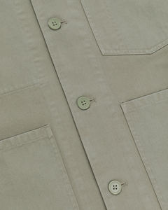 <span class=keywords><strong>Surchemise</strong></span> Veste Chemise en Jean Blanc Vintage Tissée Enduite Derniers Modèles Personnalisés <span class=keywords><strong>Homme</strong></span> Manches Longues Trois Poches Toile Denim - Product Image 3