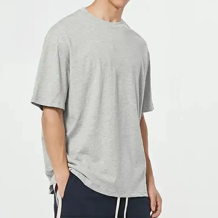 Fashion streetwear crewneck men t-shirt high quality cotton drop shoulder blank men over sized t shirt