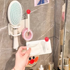 Wall Mounted Hair Accessory Rack With Comb Holder And Elastic Band <b>Hooks</b> For Bathroom Storage Space Saving Design - Product Image 1