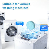 Tablettes nettoyantes rondes vert menthe mouchetées pour lave-linge, éliminent la moisissure et la boue pour l'entretien du tambour de lavage