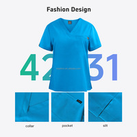 Tenues d'uniformes de travail respirantes et élégantes pour spa et salon de beauté, avec logo personnalisé imprimé, pour hommes et femmes, ensembles de blouses d'infirmière