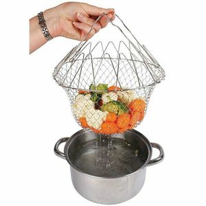 Opvouwbare Chef-Kok Fruitmand 304 Roestvrij Staal 12 In 1 Opvouwbaar Voor Het Stomen Koken Frituren Keukengereedschap Spoelmiddel - Product Image 2