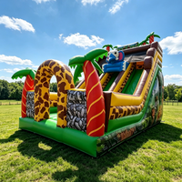 Château gonflable avec toboggan, structure de jeu commerciale en PVC pour enfants, combo pour location de fête, taille personnalisée