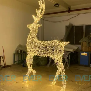 1.2*1.5m Running Christmas Reindeer Led Animal Light Beautiful Motif Light For Holiday Or Festival Outdoor Decoration Project