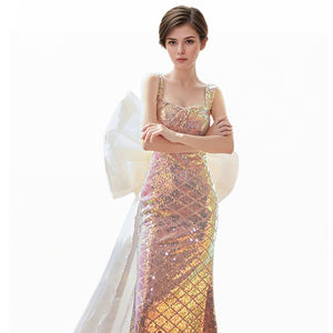 Sirène <span class=keywords><strong>chanson</strong></span> Dollytang surdimensionné arc robe en queue de poisson éclater paillettes fête d'<span class=keywords><strong>anniversaire</strong></span> robe de cocktail - Product Image 1