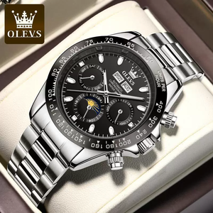 OLEVS 6654 Luxury Mens Watch <b>Chronograph</b> <b>Automatic</b> Mechanical Wristwatch Waterproof Luminous Luxury Watch for Man Date Sport - Product Image 3