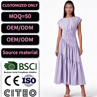 Robe de Soirée Vintage Style Européen et Américain, Mi-Longue, Sans Manches, à Volants, en Lin et Coton, Motif Uni, Taille Haute, Été