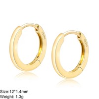 Boucles d'oreilles créoles Huggie rondes en or jaune massif 14K (AU585) de qualité supérieure pour femmes, bijoux fins, idéales pour la création de bijoux DIY
