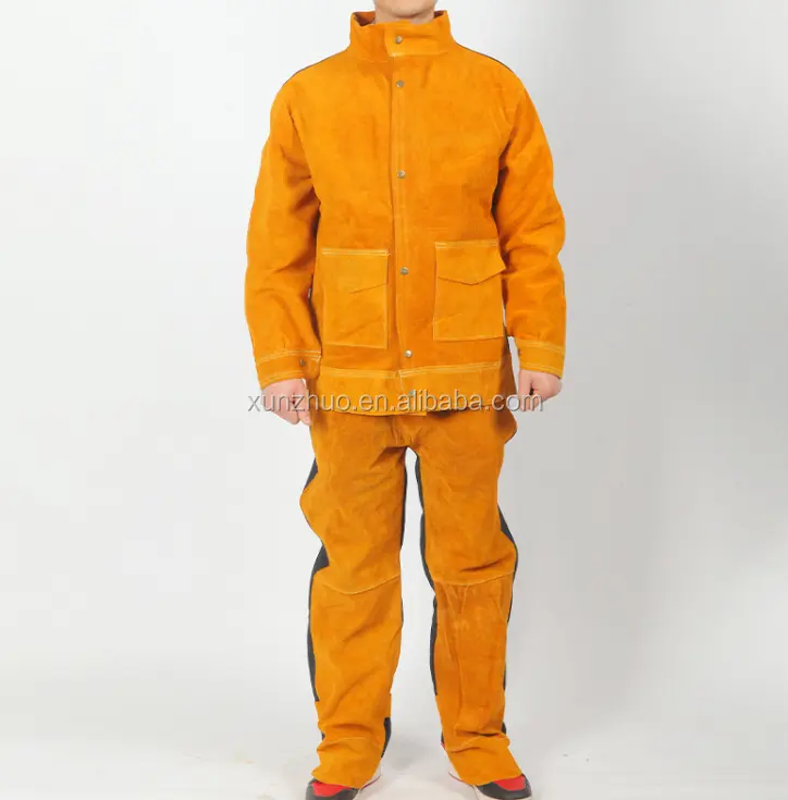 冬のオレンジ色の建設溶接スーツ働く男性作業服電気技師100% ポリエステル全体的な作業服耐火カバーオール