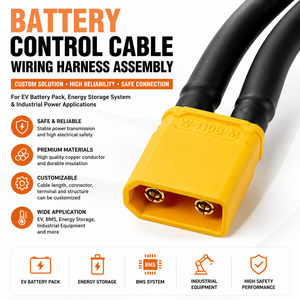 Harnais de câblage de batterie personnalisé, câble de connexion de batterie, câble d'alimentation pour pack de batterie de véhicule électrique, système de stockage d'énergie - Product Image 1