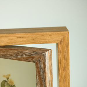 Decoración del hogar Color madera Mdf Material giratorio doble cara fotos insertar imágenes marco de fotos 5x7 - Product Image 6