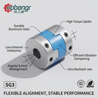 Accouplement flexible Oldham en aluminium standard Nobengr, diamètre de trou 16-105 mm, couple 2000 N-m, vitesse maximale 5000 tr/min pour