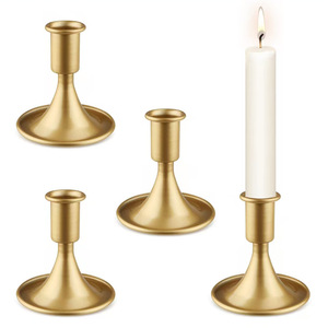 Décorations de table de style européen transfrontalier, dîner romantique aux chandelles, décoration de la maison, petit cornet vintage en fer doré, <span class=keywords><strong>bougeoir</strong></span> - Product Image 1