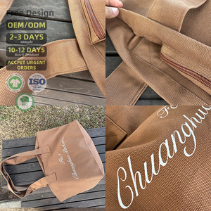 Bolsas de Mano de Lona de Algodón Marrón con Bolsillos, Personalizadas, de Terciopelo, Novedad 2026, Bolsas de Compras de Lujo para Mujer - Product Image 3