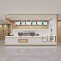 Comptoir de caisse en bois moderne et durable en forme de L pour les salons de thé, les cafés, les pâtisseries, les boutiques de desserts, la restauration et l'usage commercial