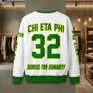 Chaqueta Universitaria CHI ETA PHI, Estilo Urbano, Elegante y Cómoda, 100% Algodón, Duradera, Bordada Profesionalmente, Sólida - Product Image 3