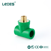 Raccords de tuyauterie PPR certifiés NSF Ledes, raccord en T mâle PPR