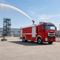 Camion de lutte contre l'incendie combiné eau-mousse-poudre sèche 6x4, 9000 kg d'eau, 2000 kg de mousse, 3000 kg de poudre sèche pour la brigade incendie urbaine