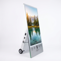 Caisson à lumière vertical double face en acier inoxydable personnalisé Tableau d'affichage de support de sol extérieur mobile pour graphiques lumineux