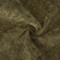 Tissu d'ameublement de luxe en velours chenille 100 % polyester, vert olive doux, tricoté, léger, transparent, anti-boulochage, pour canapé