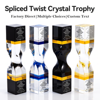 Trophée Colonne Torsadée en Cristal K9 Nouveauté, Design Éblouissant Six Couleurs, Souvenir Annuel pour Employé Champion - Meilleures Ventes