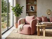 Fauteuil en tissu rose minimaliste moderne pour la chambre à coucher et les espaces de détente du salon, meubles GCON